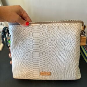 Consuela Thunderbird Downtown Crossbody Bag Snakeskin Leather Purse Neutral